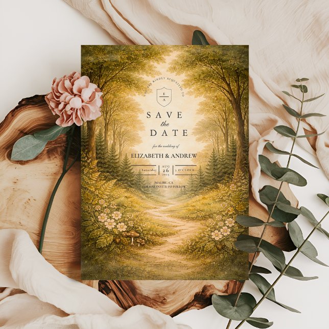 Enchanted Forest Path Wedding Save The Date (Creator Uploaded)