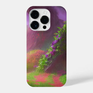 Enchanted Forest Path with Floral-Covered Archway iPhone 14 Pro Case