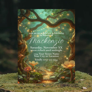 Enchanted Forest Pathway Fairytale Floral Invitation