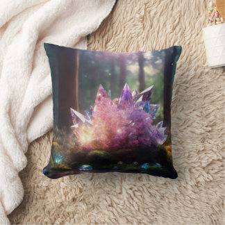 Enchanted Forest Pillow with beautiful Crystals