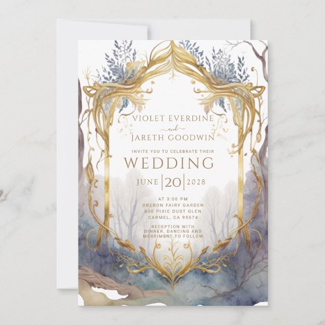 Enchanted Forest Portal Wedding  Invitation (Front)