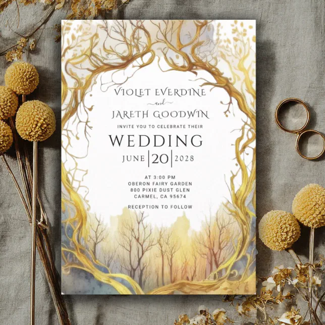 Enchanted Forest Portal Wedding Invitation | Zazzle