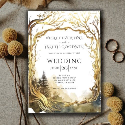 Enchanted Forest Portal Wedding Invitation