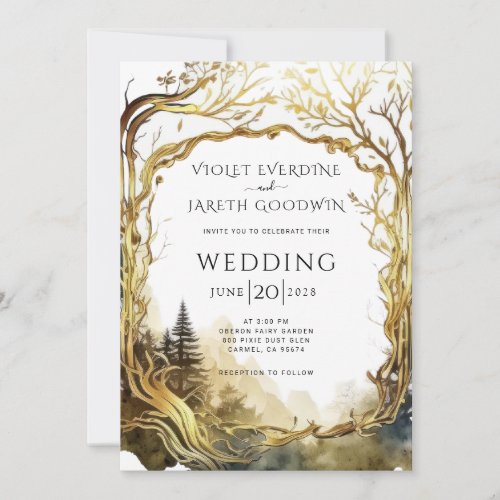 Enchanted Forest Portal Wedding Invitation