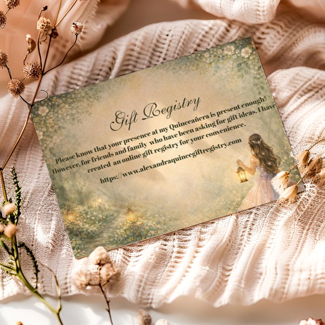 Enchanted Forest Princess Quinceañera Enclosure Card (Creator Uploaded)