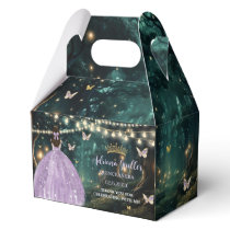 Enchanted Forest Purple Lilac Dress Quinceañera 16 Favor Boxes
