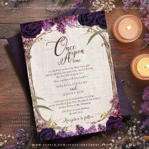 Enchanted Forest Purple Wedding Invitation Card