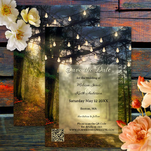 Enchanted Forest QR Code Save the Date Card
