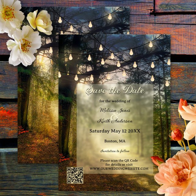 Enchanted Forest QR Code Save the Date Card (Creator Uploaded)