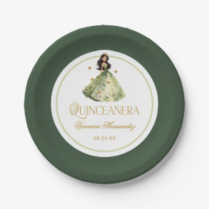 Enchanted Forest Quinceanera Birthday Paper Plates
