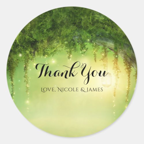 Enchanted Forest Romantic Rustic Wedding Favor Classic Round Sticker