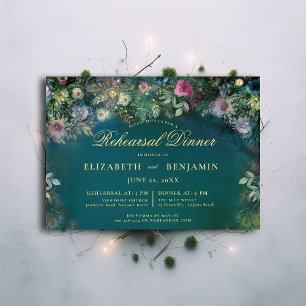 Enchanted Forest Roses Fairy Tale Rehearsal Dinner Invitation