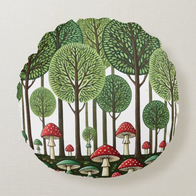 Enchanted Forest Round Pillow (Front)