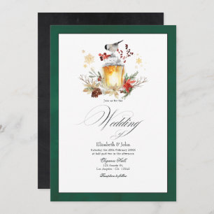 Enchanted Forest Rustic Christmas Holiday Wedding Invitation