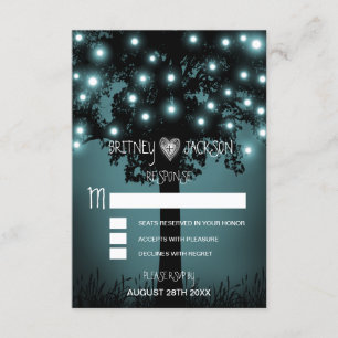 Enchanted Forest Rustic Tree Wedding RSVP Cards