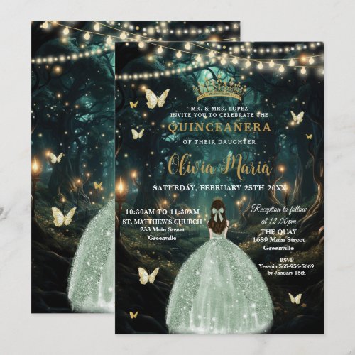 Enchanted Forest Sage Green Dress Quinceañera 16