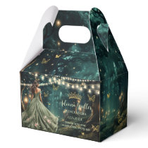 Enchanted Forest Sage Green Dress Quinceañera 16th Favor Boxes