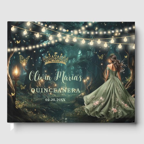 Enchanted Forest Sage Green Dress Quinceanera