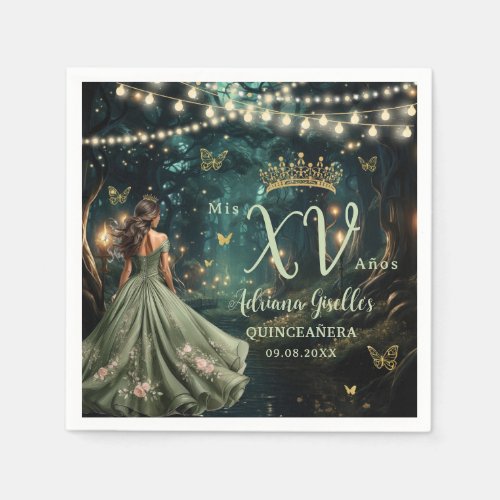 Enchanted Forest Sage Green Dress Quinceañera XV 