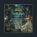 Enchanted Forest Sage Green Quinceañera QR RSVP Enclosure Card<br><div class="desc">Personalize this enchanting Quinceañera / Sweet 16 birthday RSVP with a QR code card easily and quickly. Simply click the Edit Using Design Tools button to further edit the text, change font styles and font colors. Featuring a girl dressed in a sage green dress and an enchanted forest background. The...</div>
