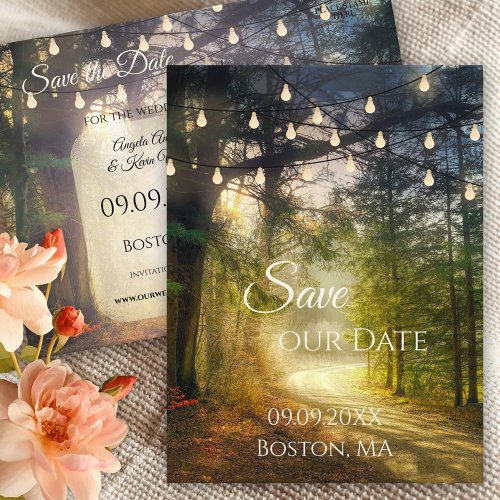 Enchanted Forest Save the Date Postcard