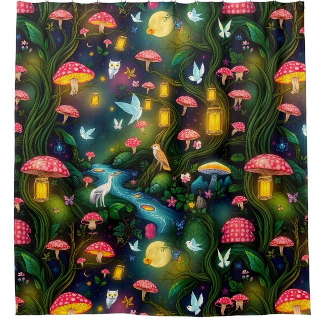 Enchanted Forest Shower Curtain –  Whimsical (Front)