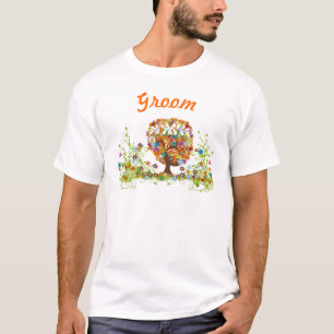 Enchanted Forest Side Branch Groom Wedding T-Shirt