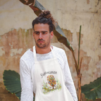 Enchanted Forest Side Branch Wedding Adult Apron