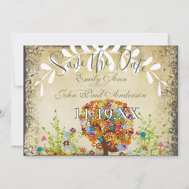 Enchanted Forest Side Branch Wedding Invitations (Front)