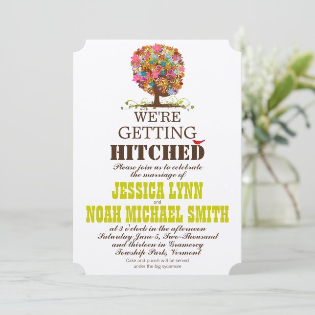 Enchanted Forest Side Branch Wedding Invitations (Standing Front)