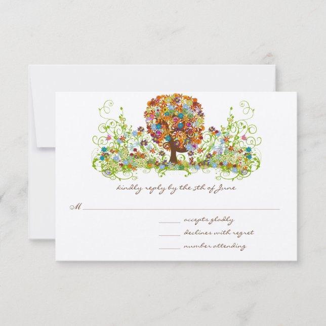 Enchanted Forest Side Branch Wedding Invitations (Front)