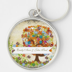 Enchanted Forest Side Branch Wedding Keychain