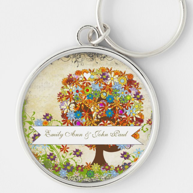 Enchanted Forest Side Branch Wedding Keychain (Front)