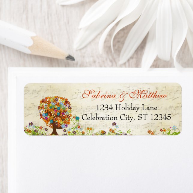 Enchanted Forest Side Branch Wedding Label (Insitu)