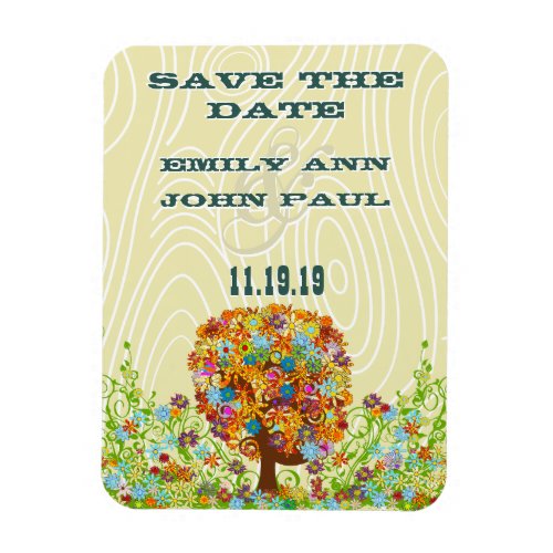 Enchanted Forest Side Branch Wedding Magnet