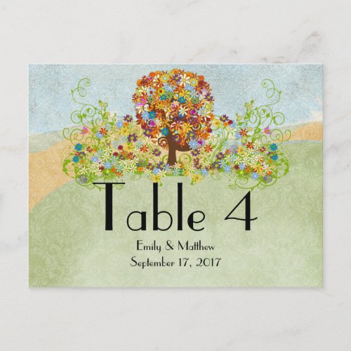 Enchanted Forest Side Branch Wedding Postcard