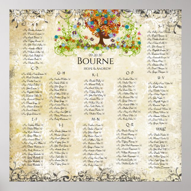 Enchanted Forest Side Branch Wedding Poster (Front)