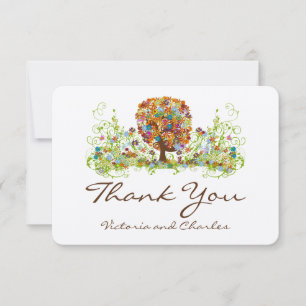 Enchanted Forest Side Branch Wedding Thank You Card
