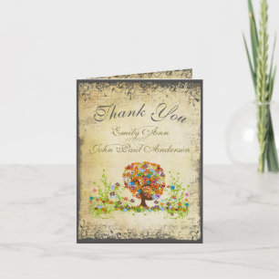Enchanted Forest Side Branch Wedding Thank You Card