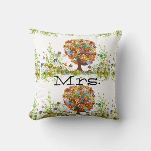 Enchanted Forest Side Branch Wedding Throw Pillow