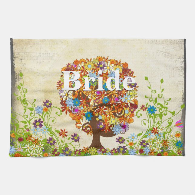 Enchanted Forest Side Branch Wedding Towel (Horizontal)