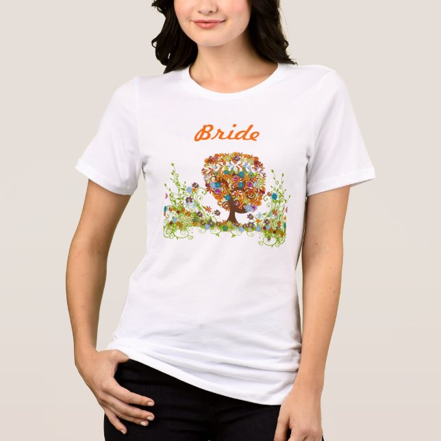 Enchanted Forest Side Branch Wedding Tri-Blend Shirt (Front)