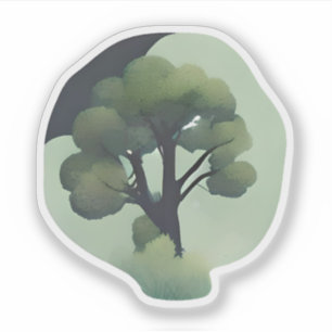Enchanted Forest Silhouette – Tranquil Tree Art Sticker