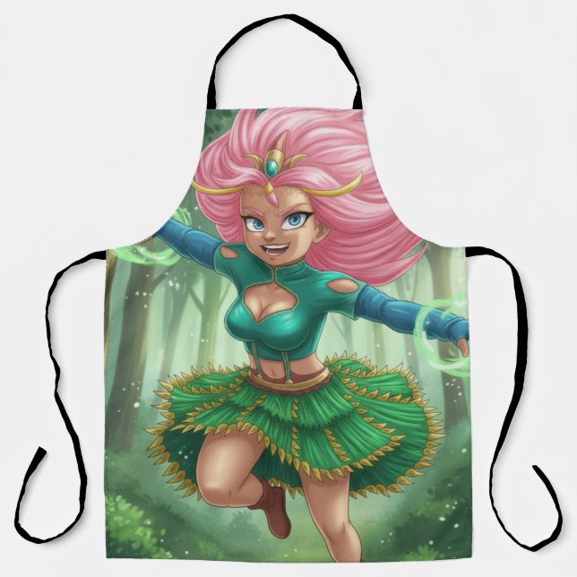 Enchanted Forest Sprint – Anime Fantasy Character  Apron (Front)