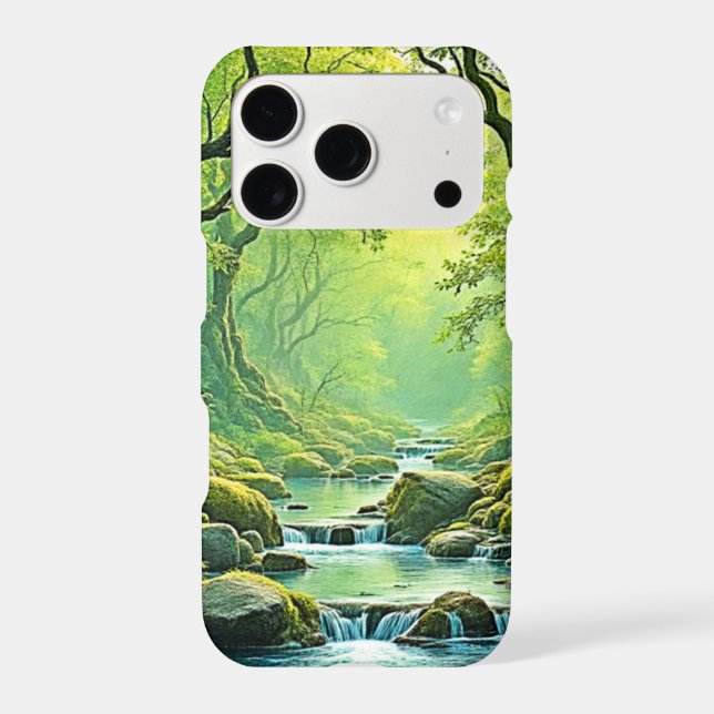 Enchanted Forest Stream Design Iphone Case (Back)