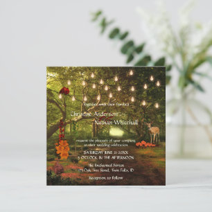 Enchanted Forest String Lights Wedding Invitation