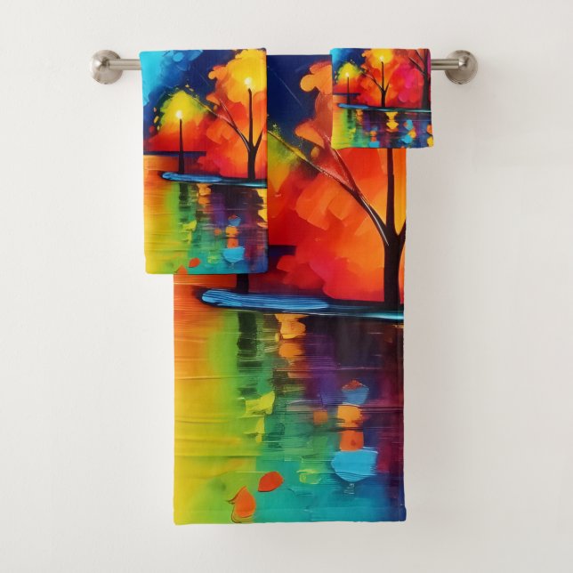 Enchanted Forest Sunset Bath Towel Set (Insitu)