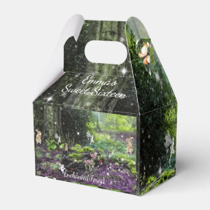 Enchanted Forest Sweet 16 Fairies Rabbits Mushroom Favor Boxes