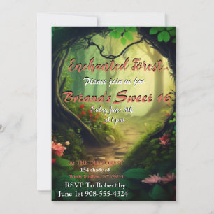 Enchanted Forest Sweet 16 Invitation