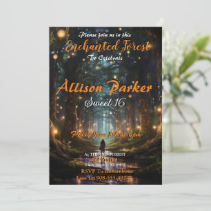 Enchanted Forest Sweet 16 Invitations